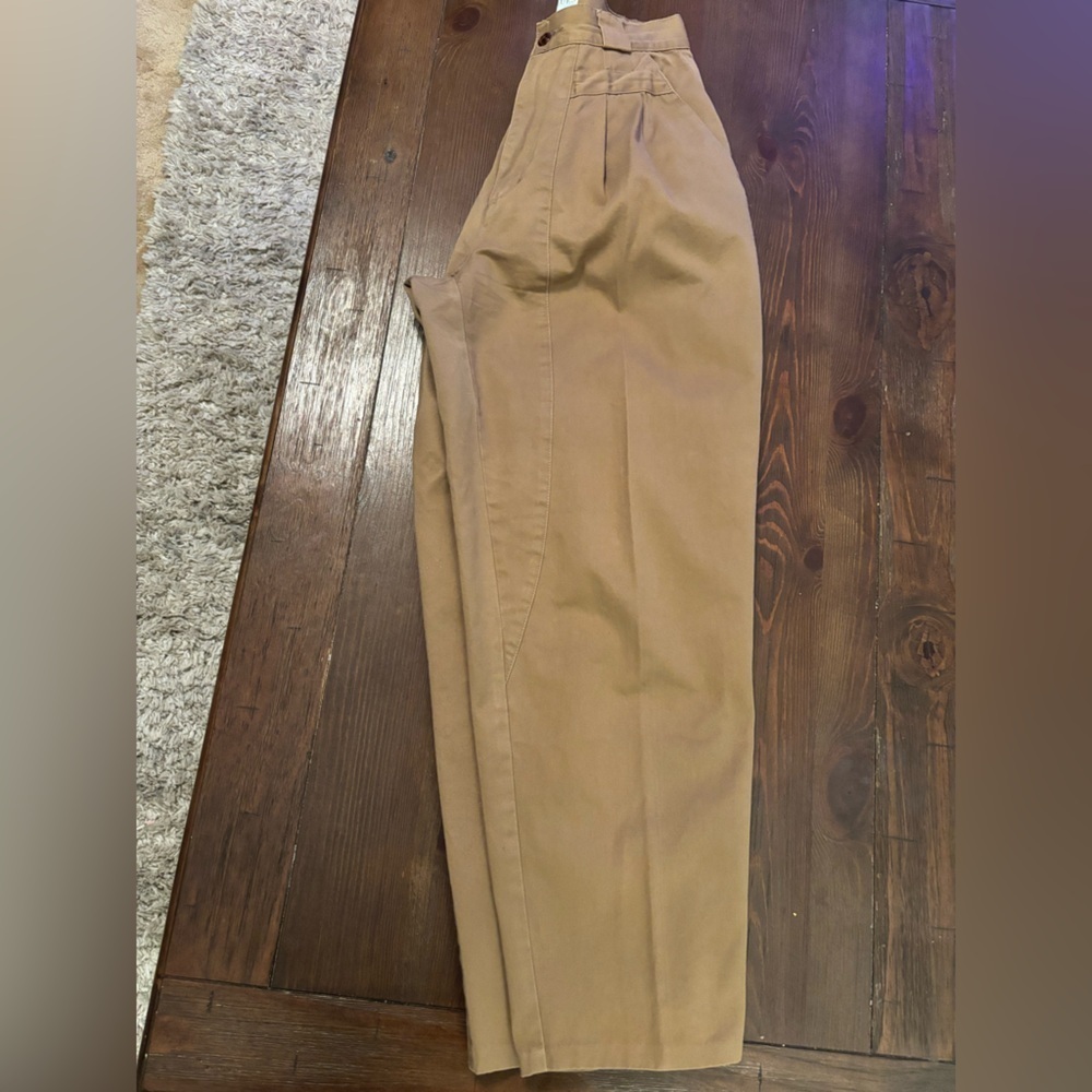 Y2K KHAKI HIGH WAIST CARGO PANTS PLEATED SLIGHT BARREL LEG BY MIXED BLUE SIZE 7 - Picture 6 of 15
